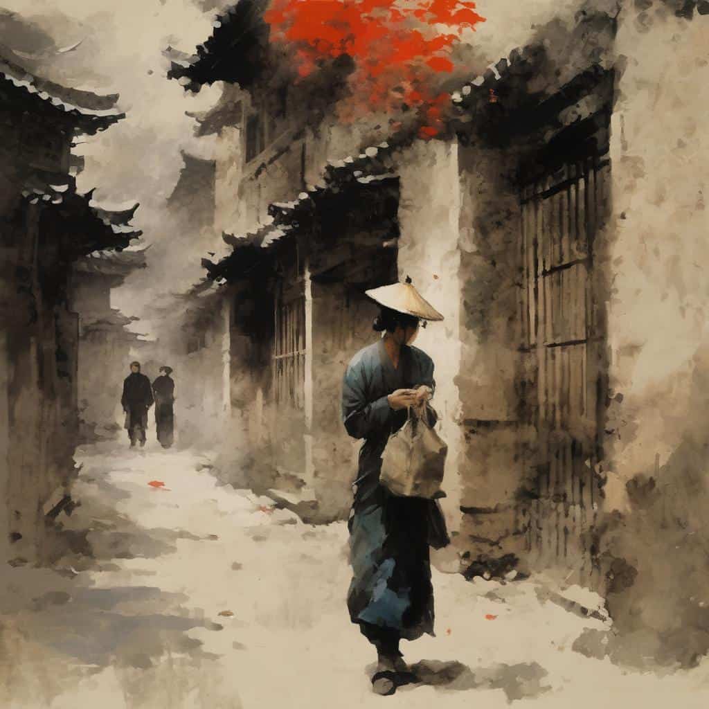 παράδοση, ιαπωνική τέχνη, εσωτερικό τοπίο, ζωγραφική με νερικό χρώμα, πολιτιστική τέχνη.